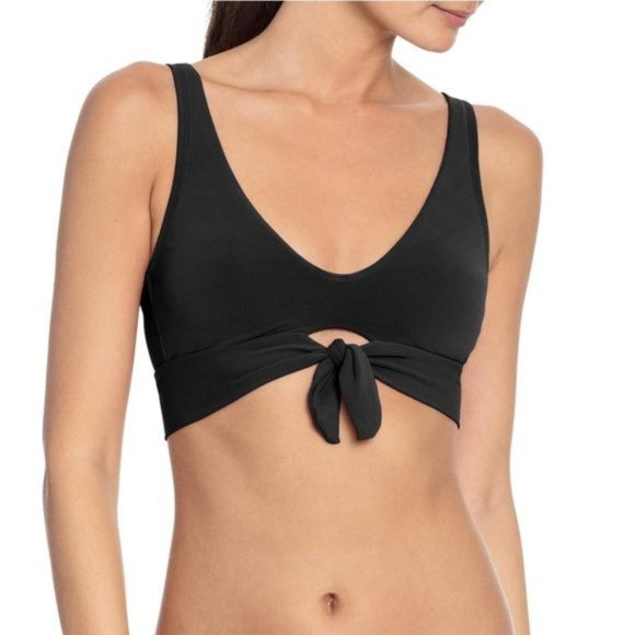 NWOT ROBIN PICCONE Ava Knot Front Bikini Top - Picture 1 of 6